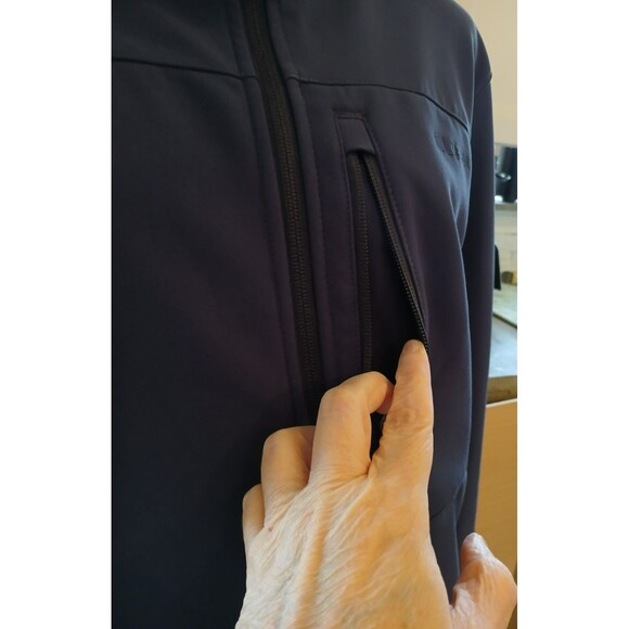 L.L Bean Men's Sweat Jacket Fleece Lined Inside Pockets Full Zip Blue Sz Medium - Picture 6 of 8